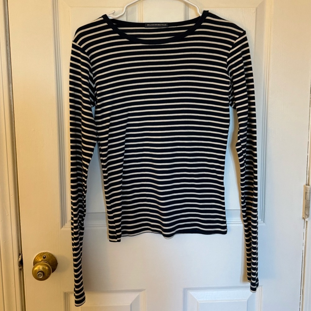 Brandy Melville Navy Striped Tee
